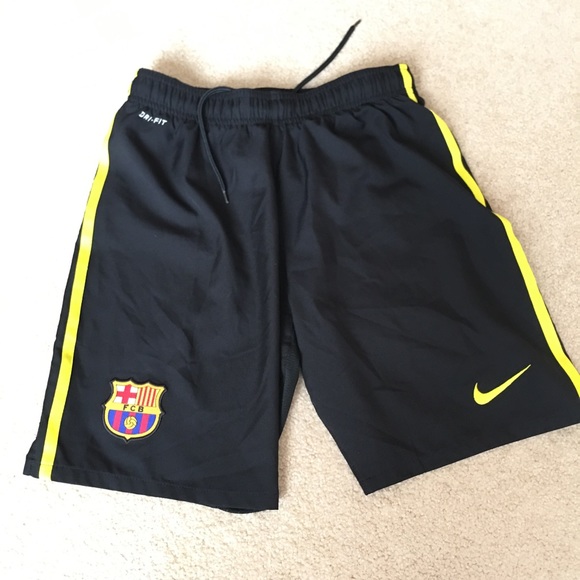 Nike Other - NIKE FC Barcelona Black/Yellow Soccer Shorts  -L